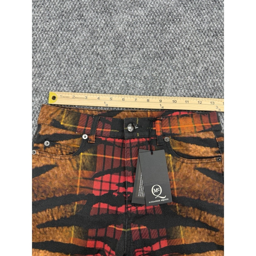 Alexander McQueen Size 26 Skinny Jeans Pants High Rise Tiger Check Tartan MCQ - Picture 12 of 16